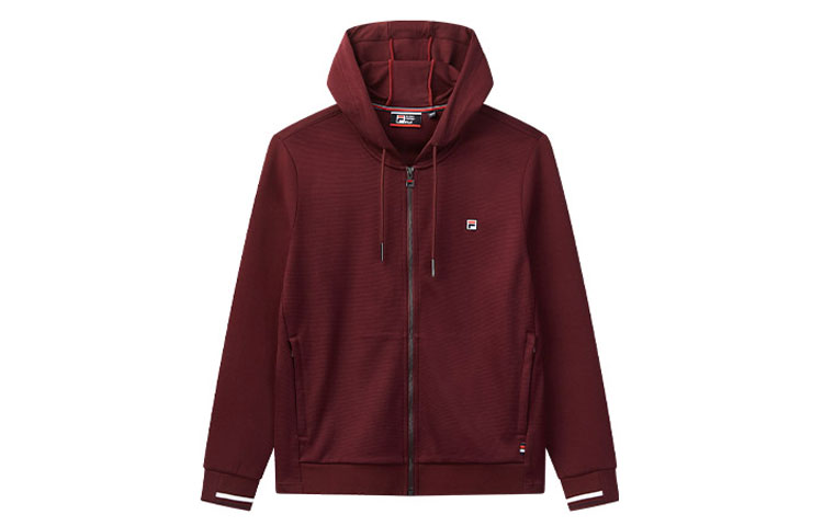 FILA Purple Knit Logo Hoodie Sweatshirt F11M031503F-PU