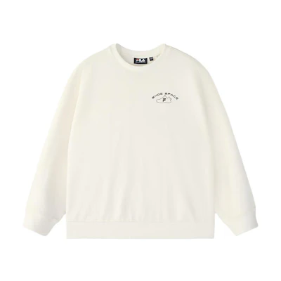 FILA QR Casual Unisex Crewneck Long Sleeve Sweatshirt Cloud White T11U446206F-WT