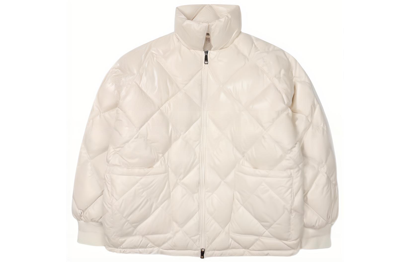 FILA Quilted Zip-Up Raglan Sleeve Jacket Ivory White FS2DJF4162F-IVY
