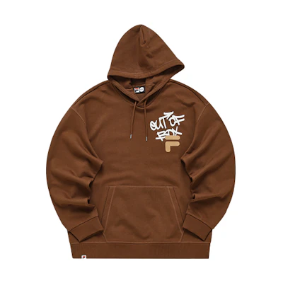 FILA Raccoon Brown Relaxed Fit Hoodie - Unisex Casual Sportswear T11U216202F-DR
