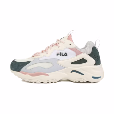 FILA Ray Tracer Low Top Running Shoes White/Pink/Green