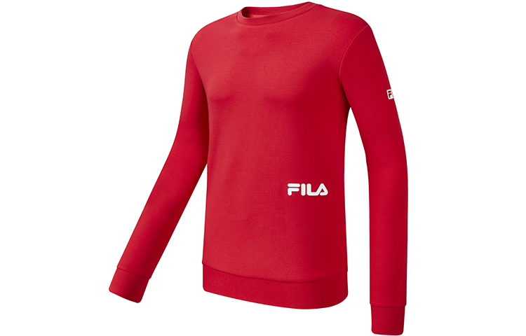 FILA Red Crewneck Sweatshirt with Letter Print Design A11M111224F-RD
