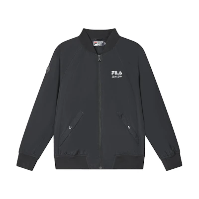 FILA Relaxed Fit Logo Print Woven Jacket - Black F11M348708F-BK
