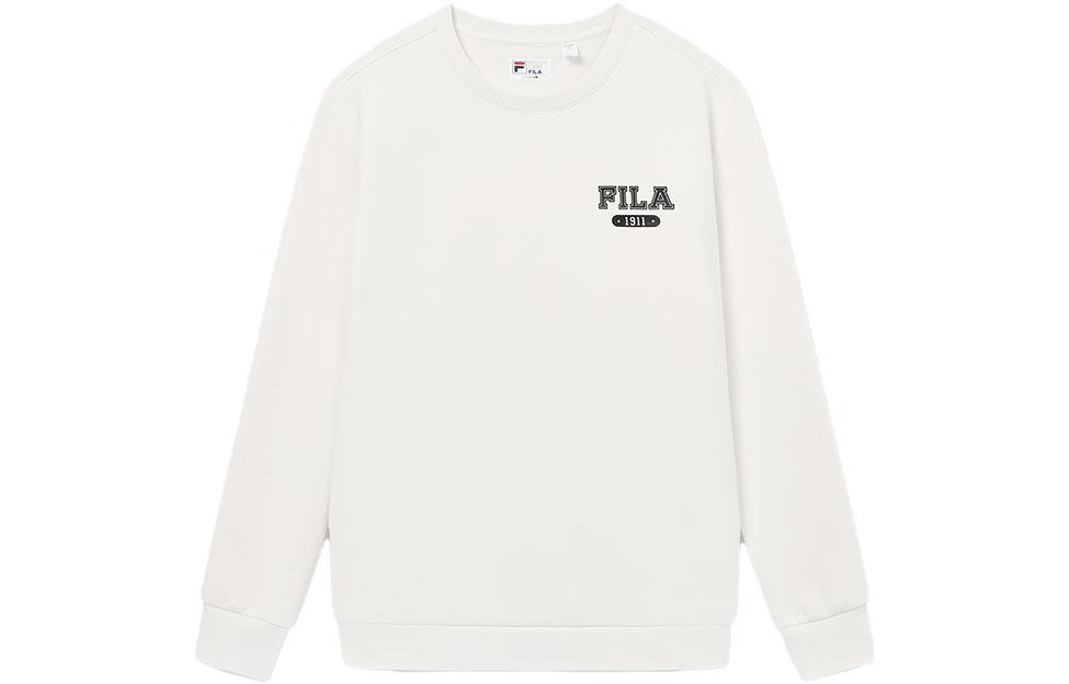 FILA Retro American Letter Pullover Sweatshirt Off-White F11M339210FIV