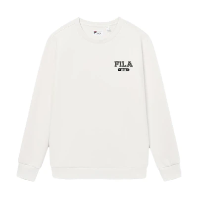 FILA Retro American Letter Pullover Sweatshirt Off-White F11M339210FIV