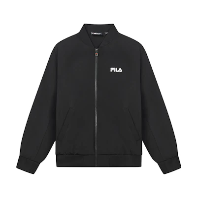 FILA Retro Casual Sports Knit Baseball Jacket Unisex - Deep Black F11M338707F-BK