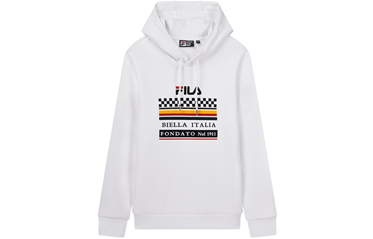 FILA Retro Checkered Pattern Hoodie White F11M948207F-WT