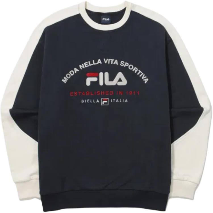 FILA Retro Colorblock Crewneck Sweatshirt Unisex - Indigo Blue FS2POG3107XIDO