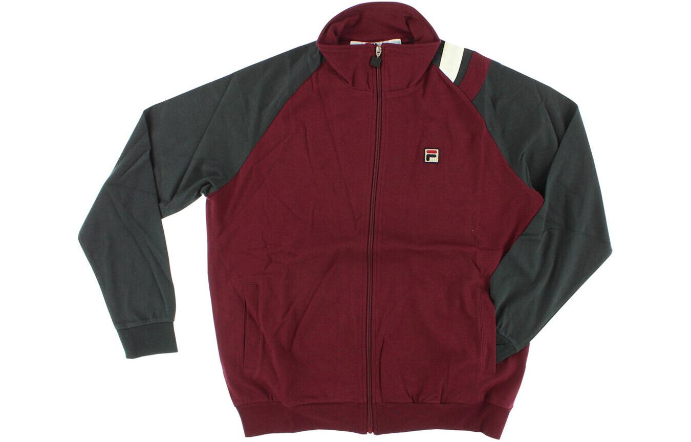 FILA Retro Colorblock Embroidered Jacket with Zip Mock Neck - Red LM113I50-562