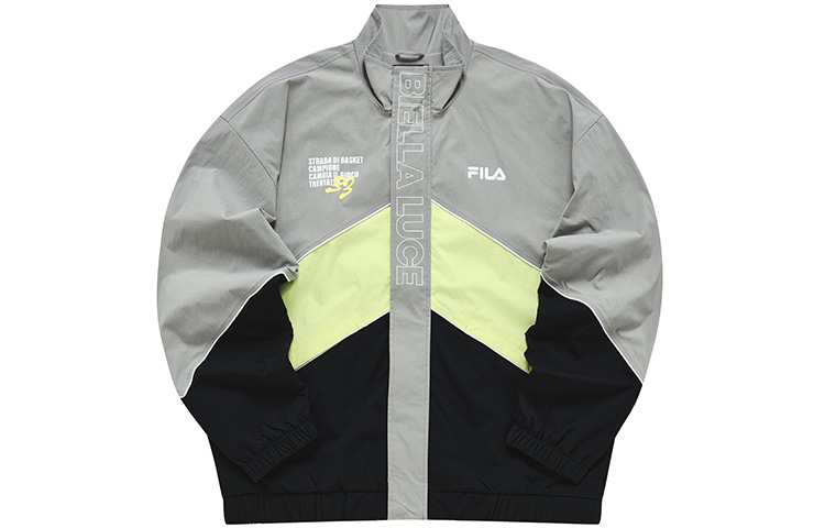 FILA Retro Colorblock Loose Fit Woven Jacket in Gray T11M235703F-GY