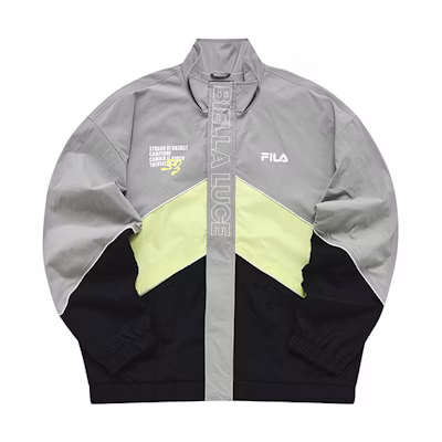 FILA Retro Colorblock Loose Fit Woven Jacket in Gray T11M235703F-GY