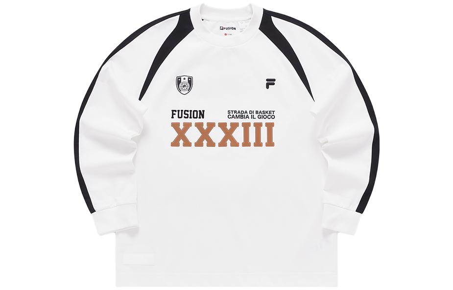 FILA Retro Colorblock Pullover Sweatshirt Unisex - White T11U335202F-WT