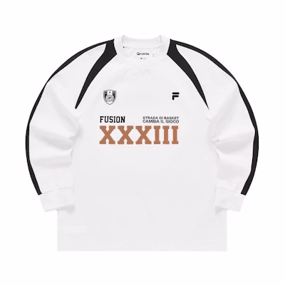 FILA Retro Colorblock Pullover Sweatshirt Unisex - White T11U335202F-WT
