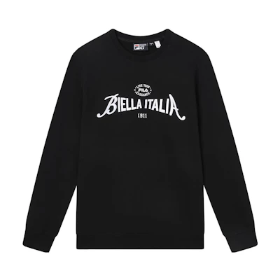 FILA Retro Crewneck Sweatshirt Unisex Loose Fit Vintage Style F11U339206FBK