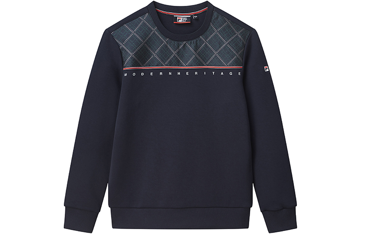 FILA Retro Diamond Print Crewneck Sweatshirt - Legendary Blue F11M111203FNV