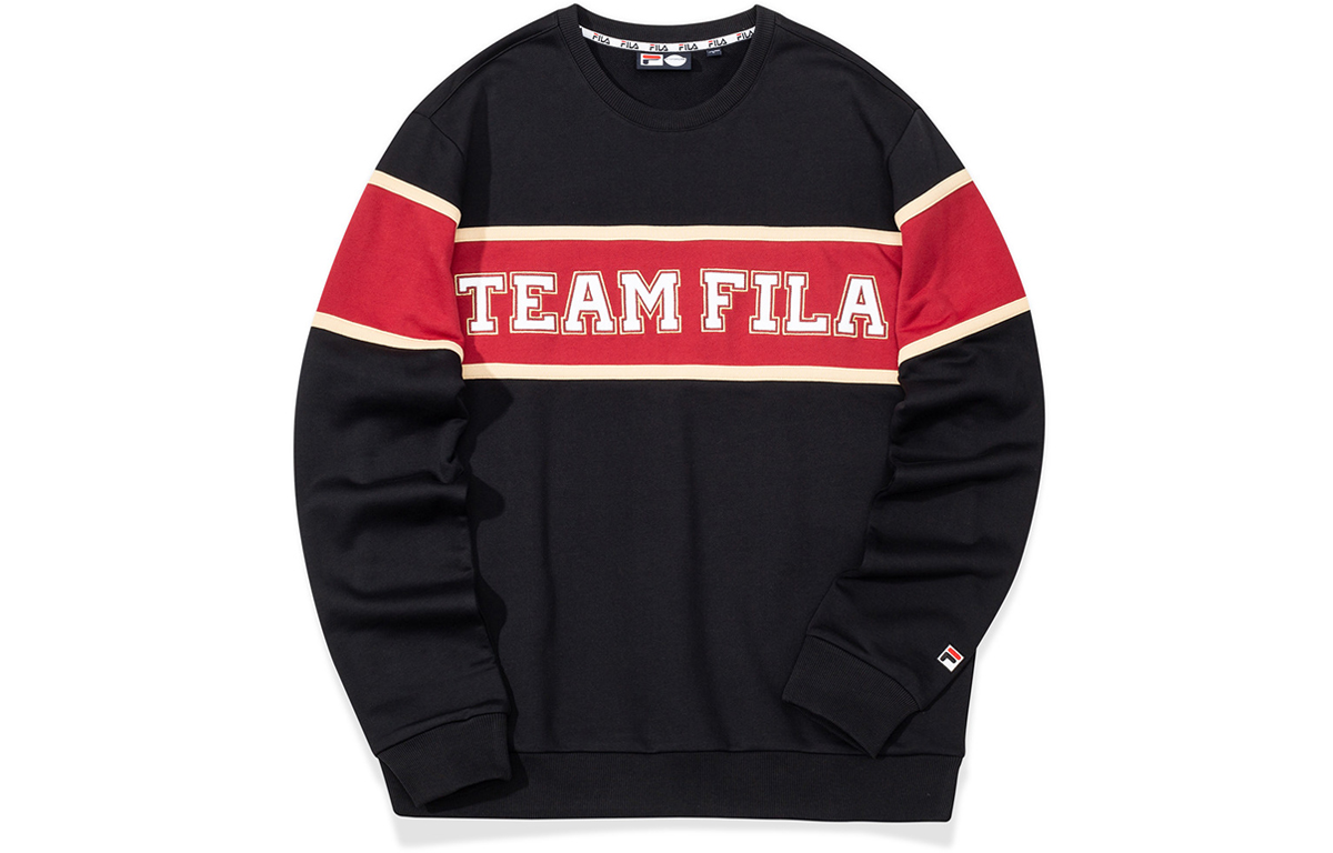 FILA Retro Embroidered Colorblock Pullover Sweatshirt - Black T11M032214F-BK