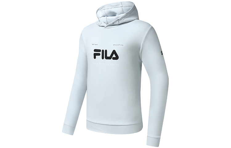 FILA Retro Hoodie with Letter Logo Print - Rolling Cloud Blue A11M311210F-LB