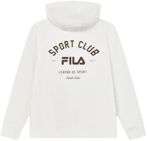 FILA Retro Hoodie with Lettering & Numeric Print - Cloudy White F11M419206F-WT FILA Retro Hoodie with Lettering & Numeric Print - Cloudy White F11M419206F-WT