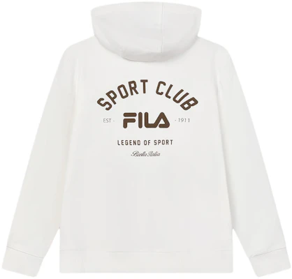 FILA Retro Hoodie with Lettering & Numeric Print - Cloudy White F11M419206F-WT Buy FILA Retro Hoodie with Lettering & Numeric Print - Cloudy White F11M419206F-WT