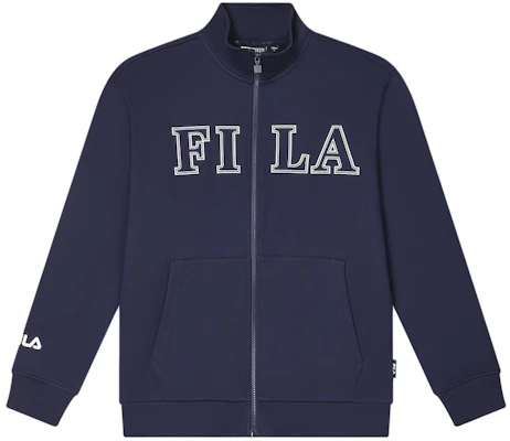FILA 復古字母標誌針織外套,立領設計 - 深藍色 F11M419504F-NV Buy FILA 復古字母標誌針織外套,立領設計 - 深藍色 F11M419504F-NV