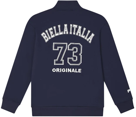 FILA 復古字母標誌針織外套,立領設計 - 深藍色 F11M419504F-NV Lookbook FILA 復古字母標誌針織外套,立領設計 - 深藍色 F11M419504F-NV