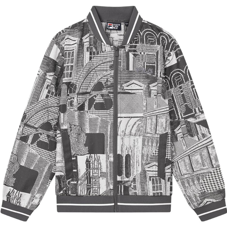 FILA Retro Knit Long-Sleeve Jacket Unisex Full Print Casual Style F11M338703FZA