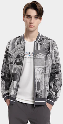 FILA复古针织长袖外套 男女同款 全印花休闲款式 F11M338703FZA Sizing FILA复古针织长袖外套 男女同款 全印花休闲款式 F11M338703FZA