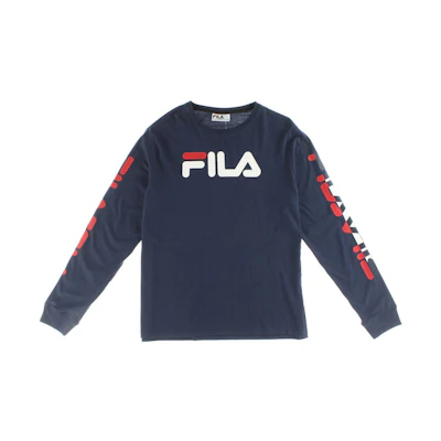 FILA Retro Letter Graphic Blue Crewneck Sweatshirt LM936262-412