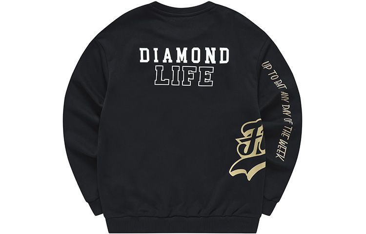 FILA Retro Letter Print Black Loose Fit Sweatshirt T11M312201F-BK