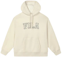 FILA Retro Letter Pullover Hoodie Unisex Off-White F11U339203F-IV FILA Retro Letter Pullover Hoodie Unisex Off-White F11U339203F-IV