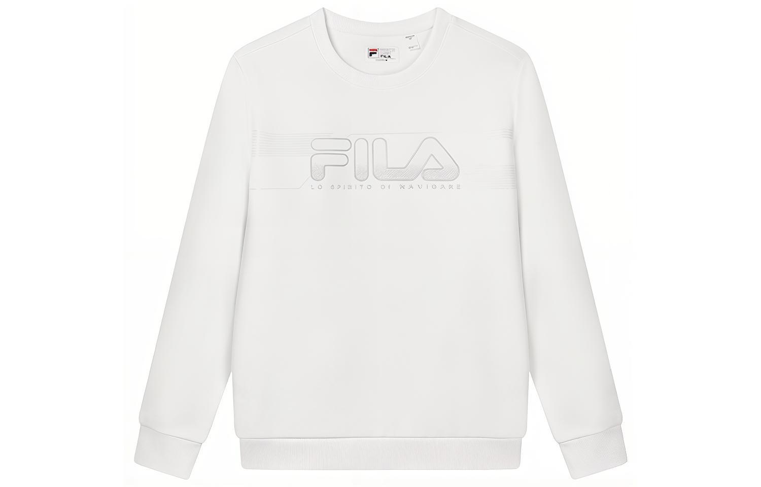 FILA Retro Logo Knit Crewneck Sweatshirt Standard White F11M217203F-WT