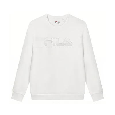 FILA Retro Logo Knit Crewneck Sweatshirt Standard White F11M217203F-WT