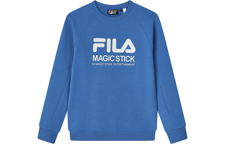 FILA Retro Logo Knit Pullover Long-Sleeve Sweatshirt Eastwind Blue F51M249215F-BU