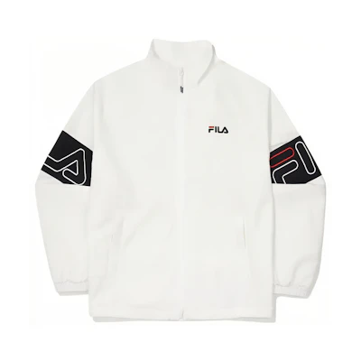 FILA Retro Logo Print Colorblock Zip Jacket - White FS2JKF1102X-OWH
