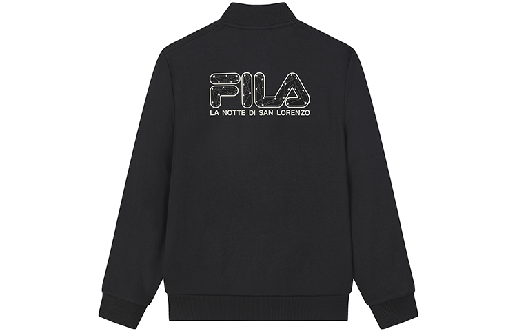 FILA Retro Logo Print Knitted Track Jacket - Black F11M038517GBK