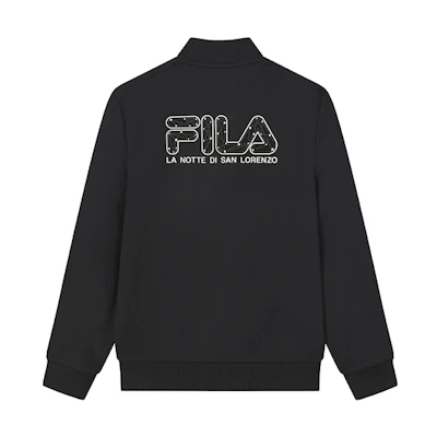 FILA Retro Logo Print Knitted Track Jacket - Black F11M038517GBK