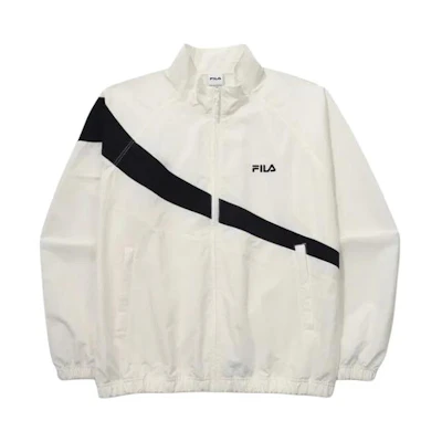 FILA Retro Logo White Zip-Up Track Jacket Unisex FS2JKG2103X-OWH