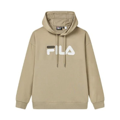 FILA Retro Oversized Letter Print Hoodie Unisex - Earth Khaki F51U348298F-LK
