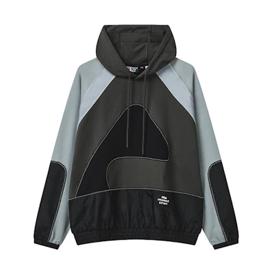 FILA Retro Patchwork Logo Knit Sweatshirt in Black F11M239208F-BK