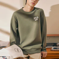 Shop FILA Retro Pullover Sweatshirt Military Green - Style F11M339210FKK