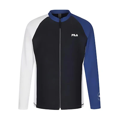 FILA Retro Sports Colorblock Zip Jacket Men’s Blue - Letter Printed Design FS2RTG2401-MINA