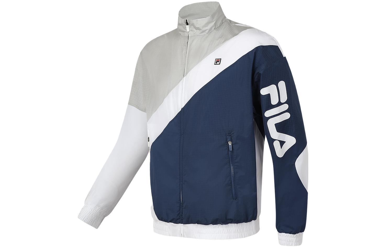 FILA Retro Tennis Colorblock Logo Print Woven Jacket Nightshade Blue  A11M333704F-DB 圖 4