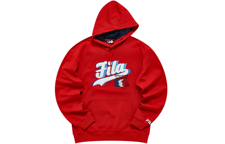 FILA Retro Tiger Year Sweatshirt in Red with Towel Embroidery Design T11M212210FRD