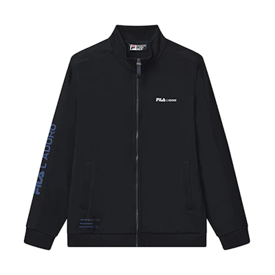 FILA Retro Track Jacket with Letter Logo Print in Legend Blue F11M238504F-NV