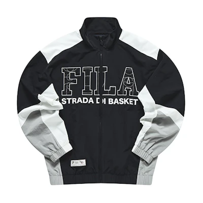 FILA Retro Track Jacket with Logo Print in Deep Black T11M315704F-BK