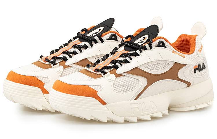 Order Kasut Retro Lari FILA Putih/Coklat/Jingga T12M034101FGA
