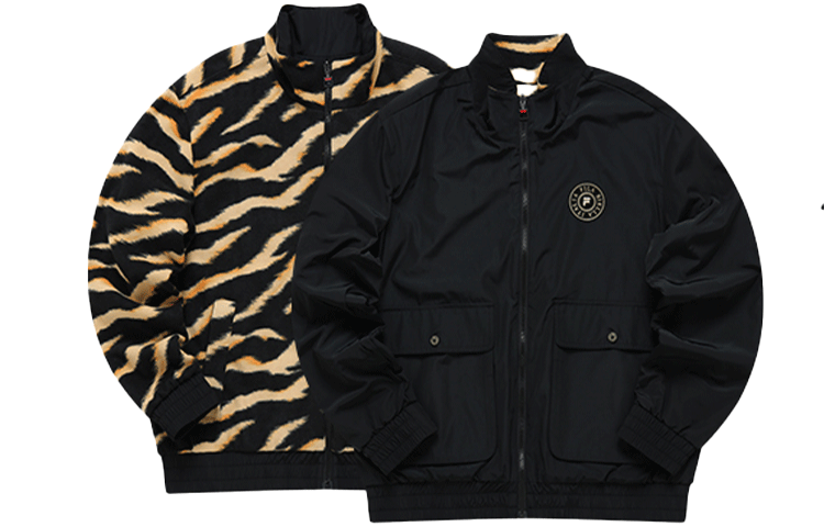 FILA Reversible Full-Print Stand Collar Jacket - Black F11M148507F-ZA