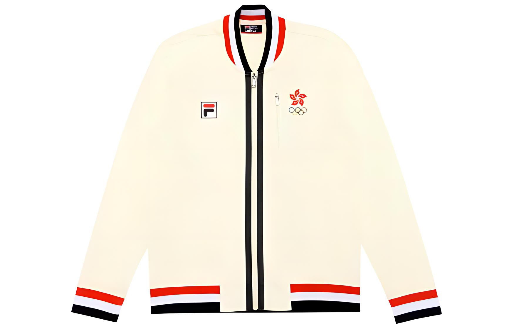 FILA Road To Tokyo Series Beige Logo Striped Casual Jacket F21M131501F-IV