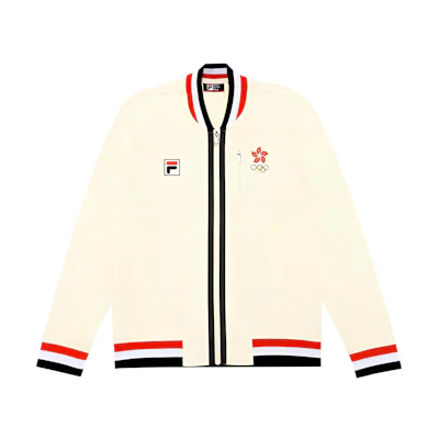 FILA Road To Tokyo Series Beige Logo Striped Casual Jacket F21M131501F-IV