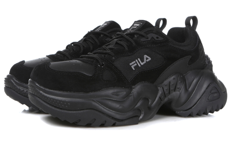Lookbook Fila 斐樂 舒適厚底 低筒休閒老爹鞋 黑色 韓版